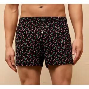 American Eagle Outfitters NWT Candy Cane Festive Holiday Boxers Sz L 35-38